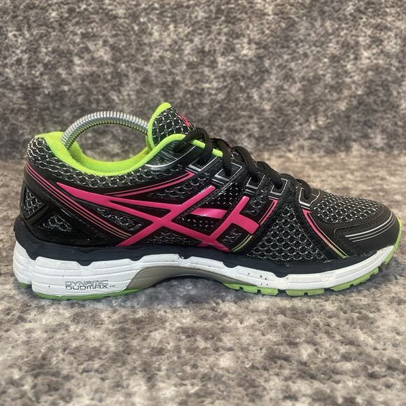 ASICS GEL-Kayano 19 Women’s 10 Running Shoes Black Pink Green T350N Sneakers - Picture 4 of 10